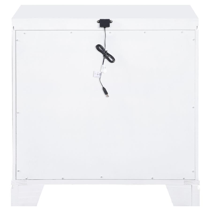 Eleanor Rectangular 2-drawer Nightstand White 223562 Coaster FredCo
