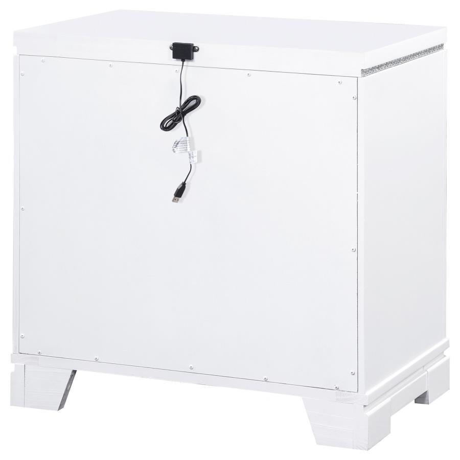 Eleanor Rectangular 2-drawer Nightstand White 223562 Coaster FredCo