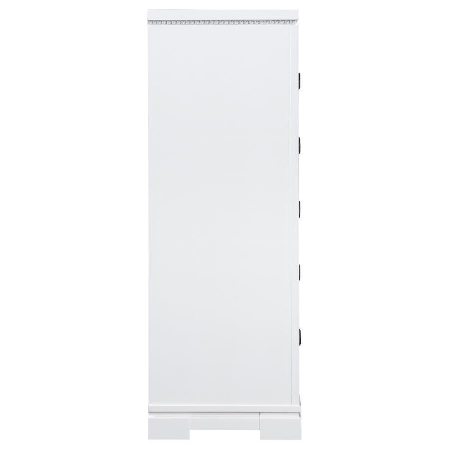 Eleanor Rectangular 5-drawer Chest White 223565 Coaster FredCo