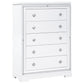 Eleanor Rectangular 5-drawer Chest White 223565 Coaster FredCo