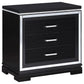 Eleanor Upholstered Tufted Bedroom Set Silver and Black Coaster Eastern King, 4 Piece FredCo