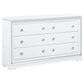 Eleanor Upholstered Tufted Bedroom Set White Coaster California King, 4 Piece FredCo