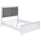 Eleanor Upholstered Tufted Bedroom Set White Coaster California King, 5 Piece FredCo