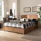 Eleni Modern and Contemporary Transitional Ash Walnut Brown Finished Wood Full Size 3-Drawer Platform Storage Bed FredCo