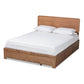 Eleni Modern and Contemporary Transitional Ash Walnut Brown Finished Wood Full Size 3-Drawer Platform Storage Bed FredCo