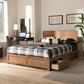 Eleni Modern and Contemporary Transitional Ash Walnut Brown Finished Wood King Size 3-Drawer Platform Storage Bed FredCo