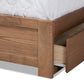 Eleni Modern and Contemporary Transitional Ash Walnut Brown Finished Wood Queen Size 3-Drawer Platform Storage Bed FredCo