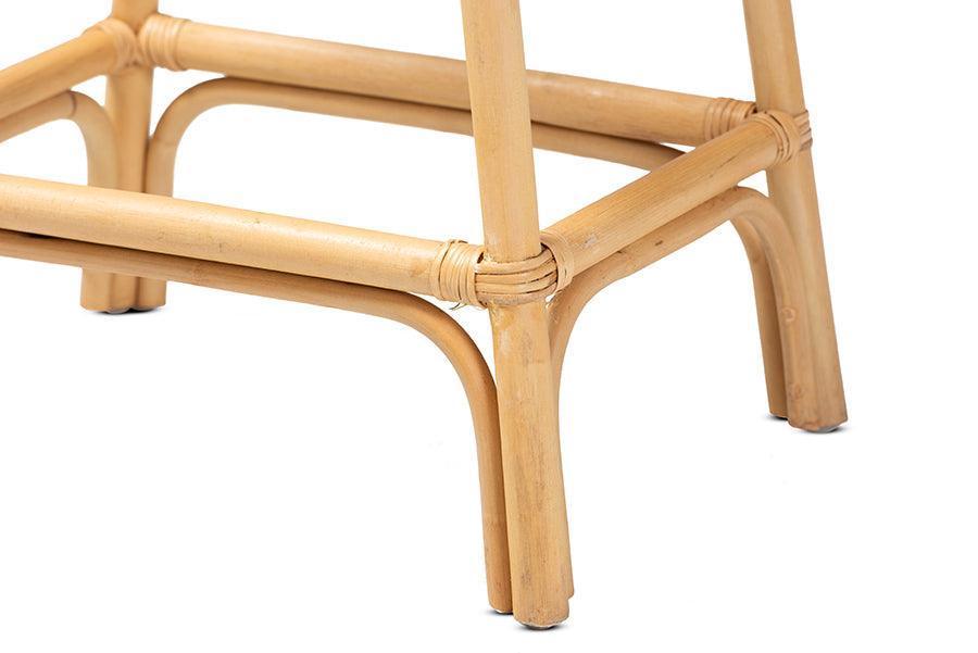 Elgon Modern Bohemian Natural Brown Rattan Counter Stool FredCo