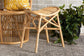 Elgon Modern Bohemian Natural Brown Rattan Footstool FredCo