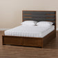 Elin Modern and Contemporary Dark Grey Fabric Upholstered Walnut Finished Wood Queen Size Platform Storage Bed with Six Drawers FredCo