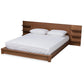 Elina Modern and Contemporary Walnut Brown Finished Wood King Size Platform Storage Bed with Shelves FredCo
