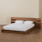 Elina Modern and Contemporary Walnut Brown Finished Wood King Size Platform Storage Bed with Shelves FredCo