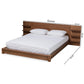 Elina Modern and Contemporary Walnut Brown Finished Wood Queen Size Platform Storage Bed with Shelves FredCo