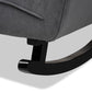 Elisa Modern and Contemporary Grey Fabric Upholstered and Dark Brown Finished Wood Rocking Chair FredCo