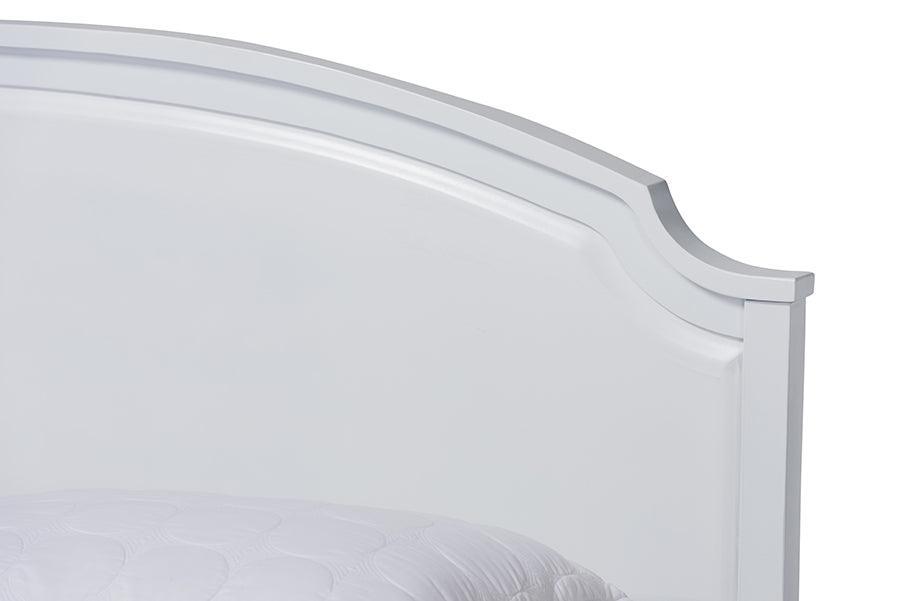 Elise Classic and Transitional White Finished Wood Full Size 4-Piece Bedroom Set FredCo
