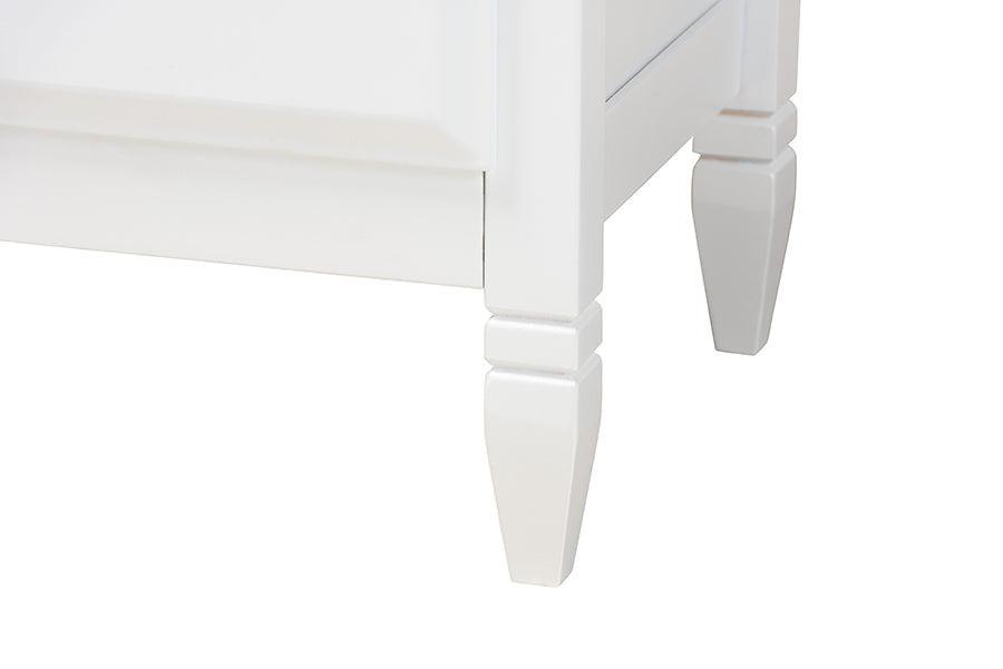 Elise Classic and Transitional White Finished Wood Full Size 4-Piece Bedroom Set FredCo