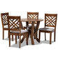 Elise Modern and Contemporary Grey Fabric Upholstered and Walnut Brown Finished Wood 5-Piece Dining Set FredCo