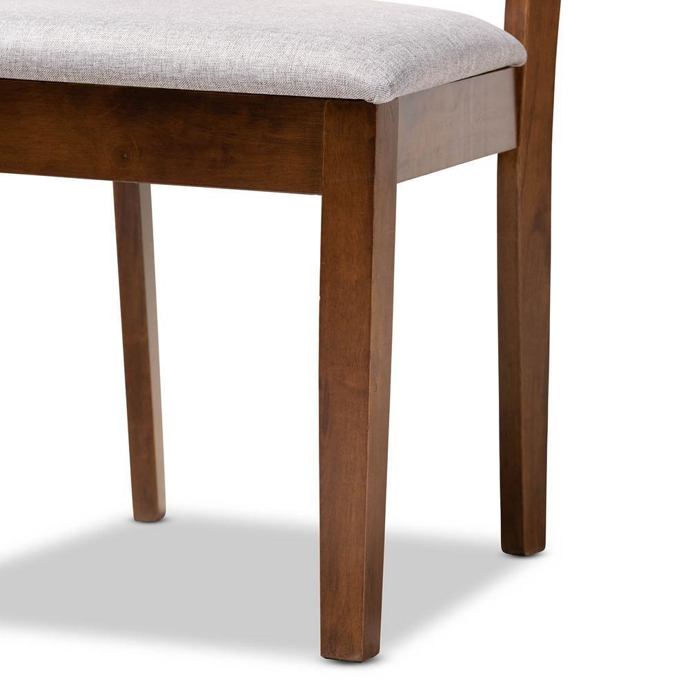 Elise Modern and Contemporary Grey Fabric Upholstered and Walnut Brown Finished Wood 5-Piece Dining Set FredCo