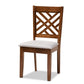 Elise Modern and Contemporary Grey Fabric Upholstered and Walnut Brown Finished Wood 5-Piece Dining Set FredCo
