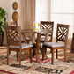 Elise Modern and Contemporary Grey Fabric Upholstered and Walnut Brown Finished Wood 5-Piece Dining Set FredCo