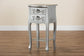 Eliya Classic and Traditional Brushed Silver Finished Wood 2-Drawer Nightstand FredCo