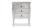 Eliya Classic and Traditional Brushed Silver Finished Wood 3-Drawer Storage Cabinet FredCo