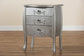 Eliya Classic and Traditional Brushed Silver Finished Wood 3-Drawer Storage Cabinet FredCo