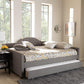 Eliza Modern and Contemporary Grey Fabric Upholstered Full Size Daybed with Trundle FredCo