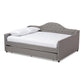 Eliza Modern and Contemporary Grey Fabric Upholstered Full Size Daybed with Trundle FredCo