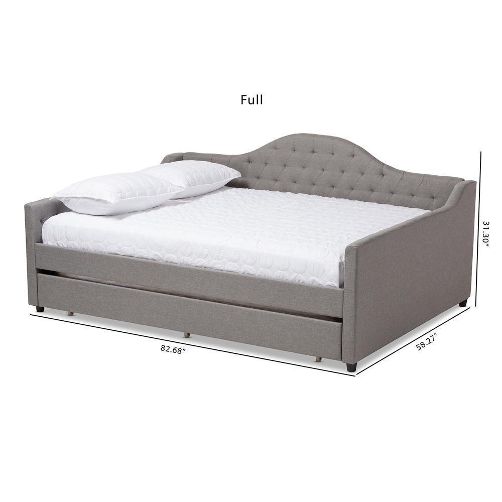 Eliza Modern and Contemporary Grey Fabric Upholstered Full Size Daybed with Trundle FredCo