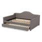 Eliza Modern and Contemporary Grey Fabric Upholstered Full Size Daybed with Trundle FredCo