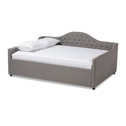 Eliza Modern and Contemporary Grey Fabric Upholstered Queen Size Daybed FredCo