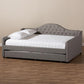 Eliza Modern and Contemporary Grey Fabric Upholstered Queen Size Daybed with Trundle FredCo