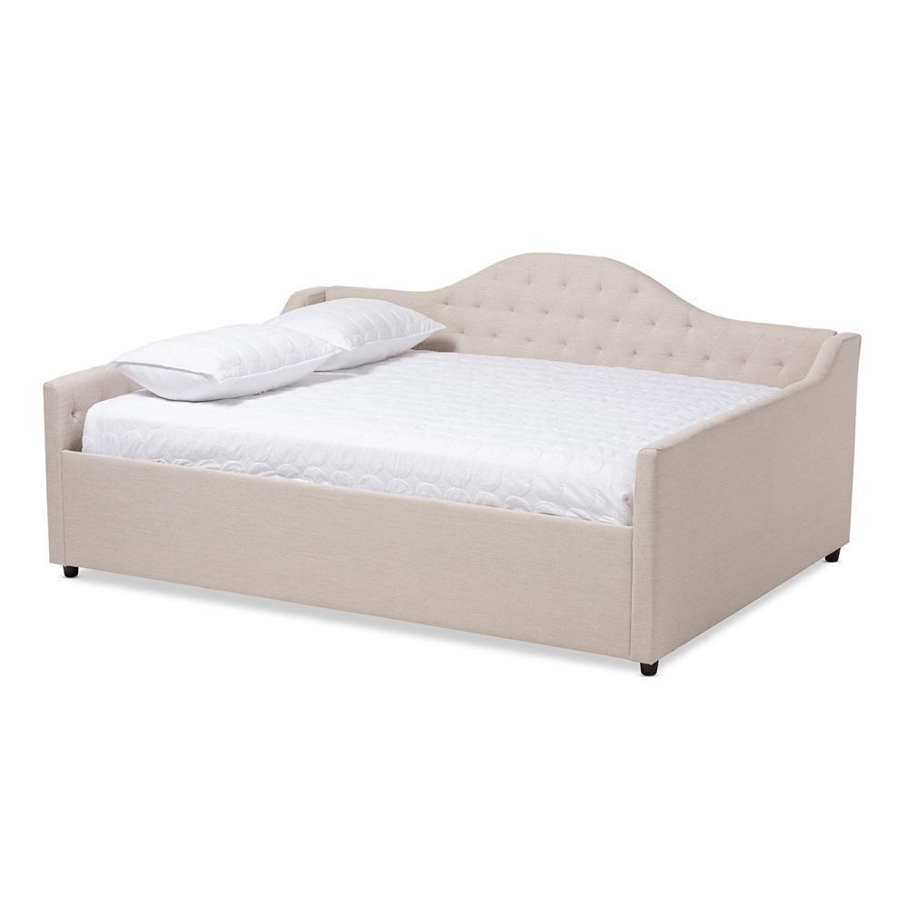 Eliza Modern and Contemporary Light Beige Fabric Upholstered Full Size Daybed FredCo