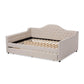 Eliza Modern and Contemporary Light Beige Fabric Upholstered Full Size Daybed with Trundle FredCo