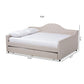 Eliza Modern and Contemporary Light Beige Fabric Upholstered Full Size Daybed with Trundle FredCo