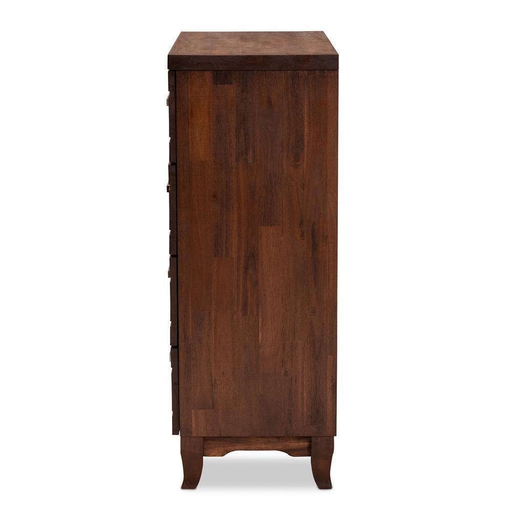 Ella Modern and Contemporary Warm Oak Brown Finished Wood 4-Drawer Chest FredCo