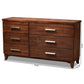 Ella Modern and Contemporary Warm Oak Brown Finished Wood 6-Drawer dresser FredCo