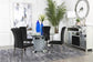 Ellie 5-piece Cylinder Pedestal Dining Room Set Mirror and Black 115551-S5 Coaster FredCo
