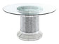 Ellie 5-piece Cylinder Pedestal Dining Room Set Mirror and Ink Blue 115551-S5B Coaster FredCo