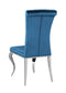 Ellie 5-piece Cylinder Pedestal Dining Room Set Mirror and Teal 115551-S5T Coaster FredCo