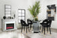 Ellie 5-piece Pedestal Counter Height Dining Room Set Mirror and Black 115558-S5 Coaster FredCo