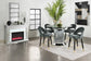 Ellie 5-piece Pedestal Counter Height Dining Room Set Mirror and Grey 115558-S5G Coaster FredCo