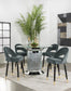 Ellie 5-piece Pedestal Counter Height Dining Room Set Mirror and Grey 115558-S5G Coaster FredCo