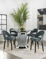Ellie 5-piece Pedestal Counter Height Dining Room Set Mirror and Grey 115558-S5G Coaster FredCo