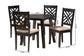 Ellie Modern Beige Fabric and Dark Brown Finished Wood 5-Piece Dining Set FredCo