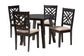 Ellie Modern Beige Fabric and Dark Brown Finished Wood 5-Piece Dining Set FredCo