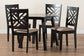 Ellie Modern Beige Fabric and Dark Brown Finished Wood 5-Piece Dining Set FredCo