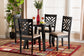 Ellie Modern Beige Fabric and Dark Brown Finished Wood 5-Piece Dining Set FredCo