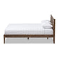 Elmdon Mid-Century Modern Solid Walnut Wood Slatted Headboard Style Full Size Platform Bed FredCo